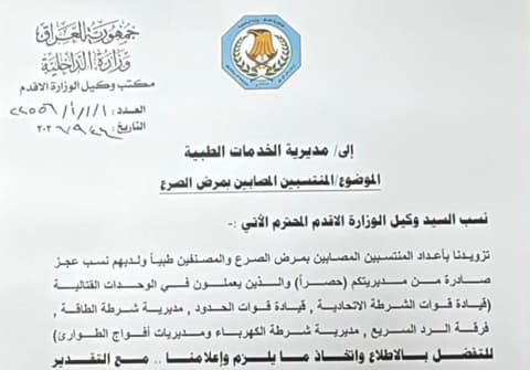 الداخلية تنقل "المصابين بالصرع" من الوحدات القتالية الى الشرطة المحلية