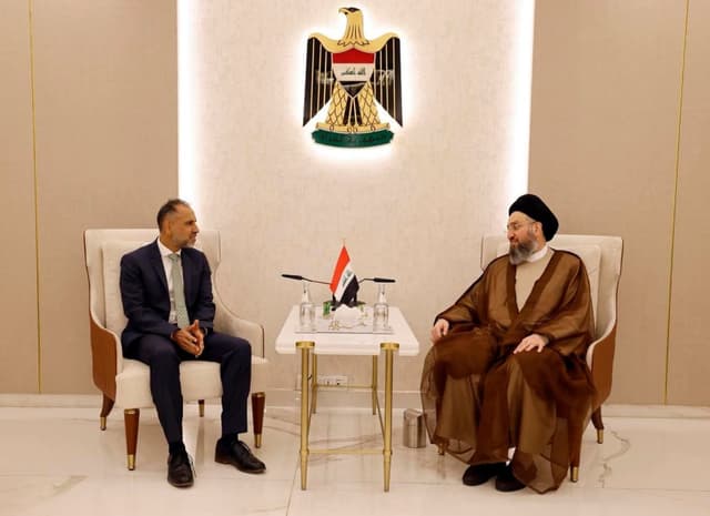 الحكيم يستقبل السفير البريطاني في مكتبه ويؤكد على زيادة إنتاج النفط
