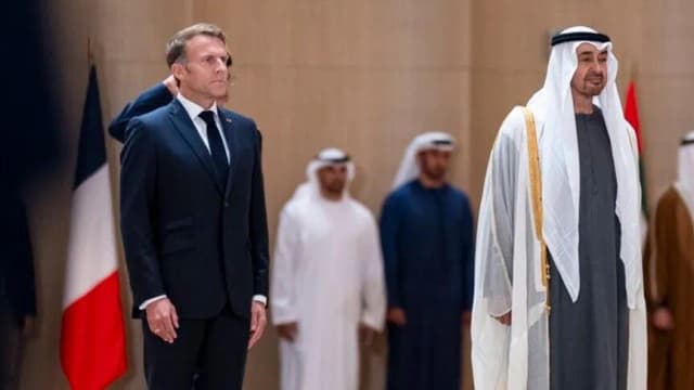محمد بن زايد وماكرون يبحثان أمن الملاحة وإمدادات الطاقة