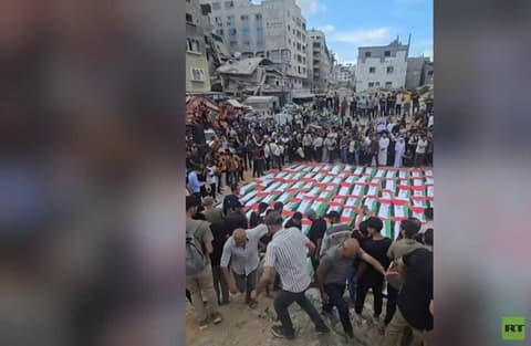 قطاع غزة.. مراسم تشييع 105 قتلى من ضحايا مجزرة عمارة التاج