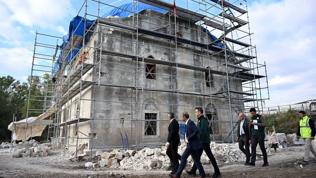Edirne'de Evliya Kasımpaşa Camii'nin kubbe restorasyonunda sona gelindi