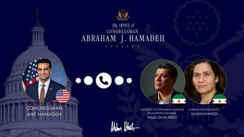 Endamekî Kongrêsa Amerîkayê bi Mezlûm Ebdî û Îlham Ehmed re Peyîvî