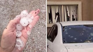 Damaging hail pelts Phoenix in rare storm