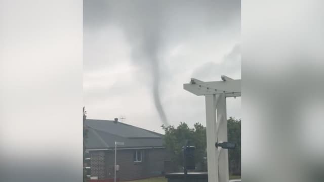 Rare tornado whips through small Australian town