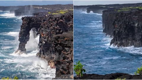 Hawaii's iconic 550-year-old Hōlei Sea Arch collapses