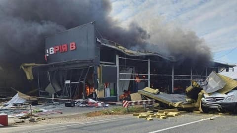 Watch: Moment drone hits supermarket in Odesa