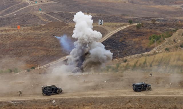 Turkish defense chief attends major joint military drills in Azerbaijan