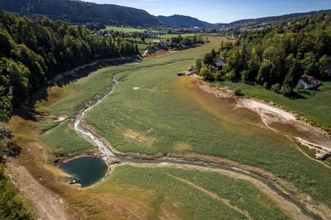 France-Switzerland lake dries up after record-hot summer