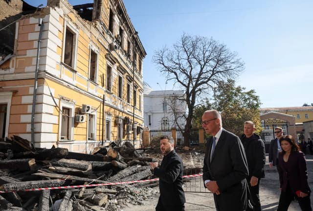 Russia takes aim at Kyiv when Germany's Merz makes surprise trip