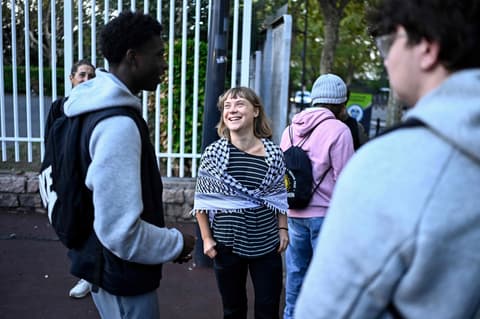 Greta Thunberg joins French student protests amid police clashes