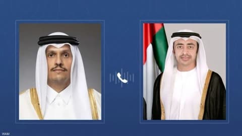 عبدالله بن زايد ووزير خارجية قطر يبحثان التطورات الإقليمية