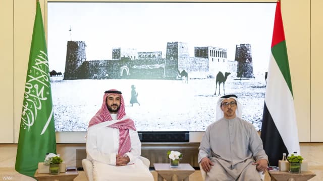 منصور بن زايد يلتقي خالد بن سلمان