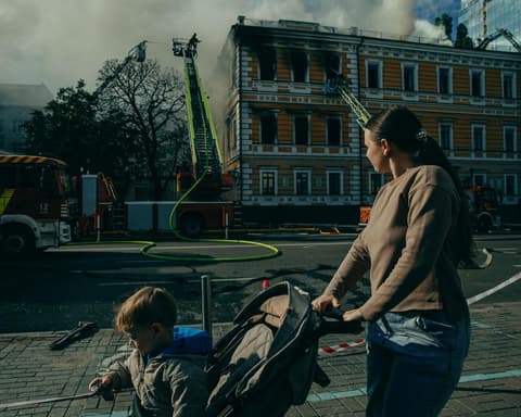 ‘The enemy is tearing our city apart’: terror in Kyiv as Russia ramps up attacks