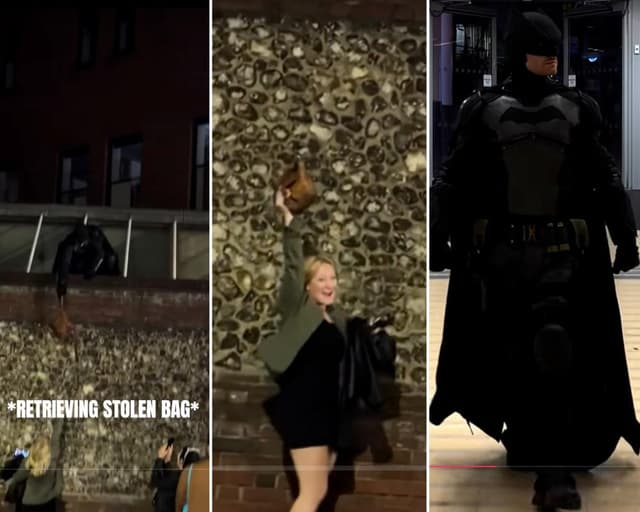 Pow! Man in Batman costume chases down suspected Norwich handbag thief