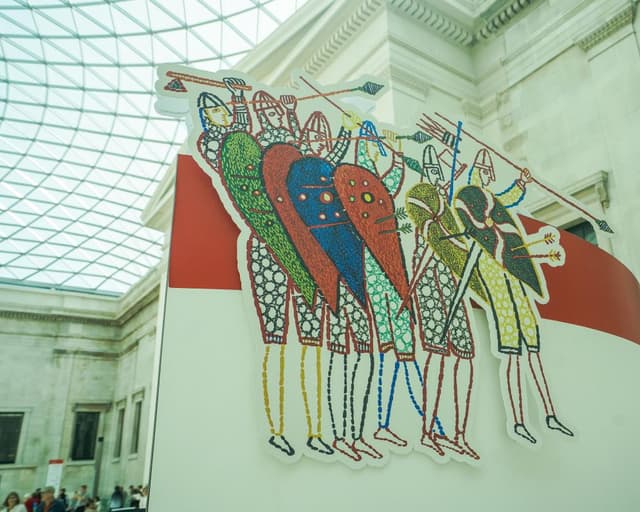 Mary Beard suggests ‘tweaks’ to British Museum’s handling of queues to see Bayeux tapestry