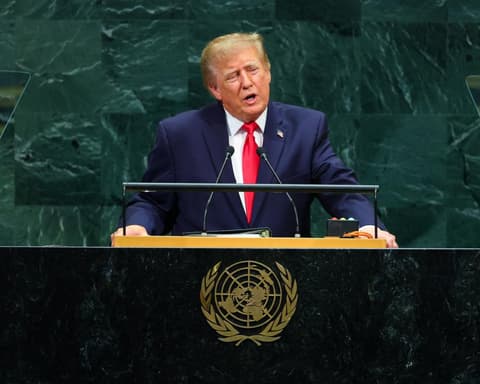 Trump defends actions in Iran and Venezuela in UN General Assembly address amid rising tensions with allies – live