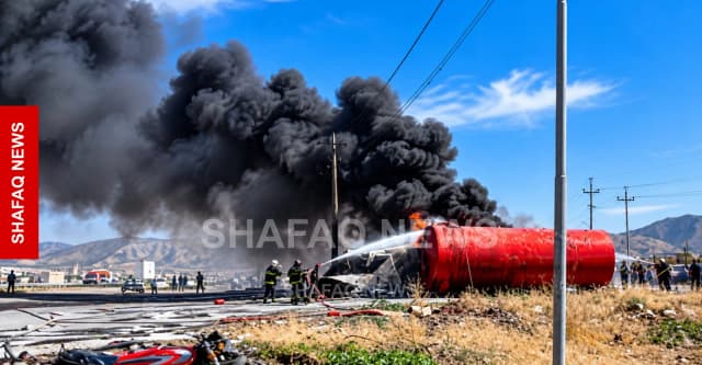 السليمانية.. انفجار خزان وقود متنقل يودي بحياة عاملين قرب منفذ باشماخ