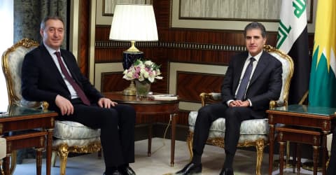 نێچیروان بارزانی پێشوازی لە تونجەر باکرهان کەێد: کوردستان پشتیوانی ئاشتی لە تورکیا کەێد