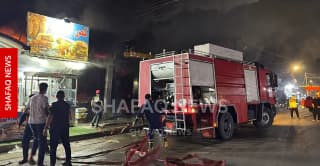 حريق كبير يلتهم مطعماً جنوب غربي كركوك