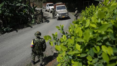 Government air strikes kill 20 alleged guerrillas in Colombia, president says