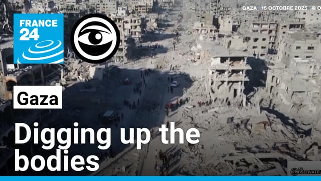 Gaza : digging up the bodies from under the rubble