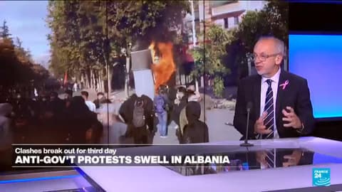 Police and protesters face off in Albania on third day of anti-govt demonstrations