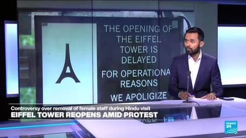 Who are the Hindu group cited in Eiffel Tower staff walk out?