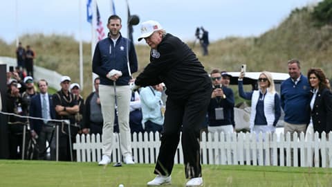 Trump lands in Ireland for golf tournament, PM talks