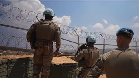 UNIFIL peacekeepers patrol south Lebanon, caught between Israel and Hezbollah