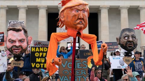 ‘Standing up for democracy’: Atlanta ‘No Kings’ rally draws Trump critics ahead of midterms