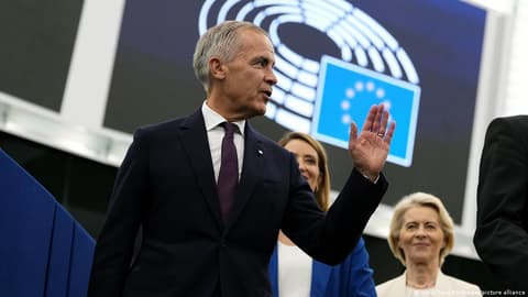 Canada's Mark Carney welcomes 'ambition' of becoming associate EU member during his speech to the European Parliament