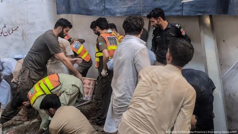 School roof collapse in Pakistan's Peshawar kills dozens of students and one teacher