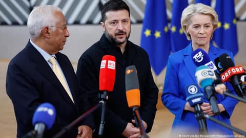 Ukrainian President Zelenskyy speaks at EU summit amid spat with Donald Trump