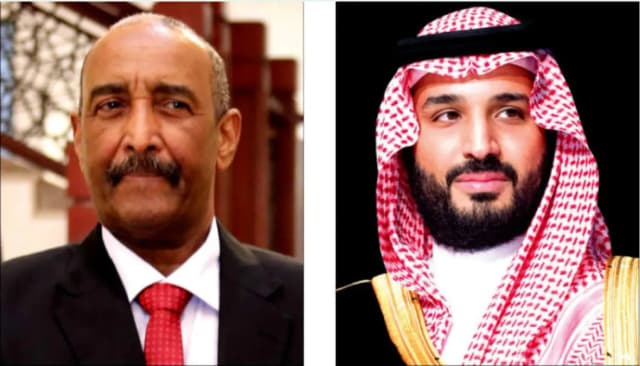 ولي العهد السعودي يتلقى اتصالاً هاتفياً من رئيس مجلس السيادة الانتقالي السوداني