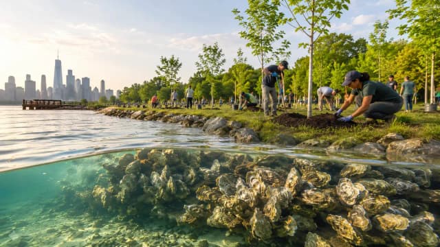 Bette Midler began restoring a neglected New York park in 1995; 200,000 trees planted since