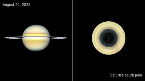 A giant 10-sided wave is emerging around Saturn’s south pole, Hubble observations show