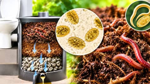 Worms turn human waste into compost, but parasitic eggs can survive the process