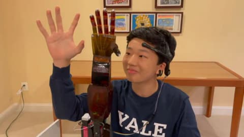 Meet Benjamin Choi, 17-year-old who built a $300 mind-controlled prosthetic arm that reads brainwaves through non-invasive electrodes