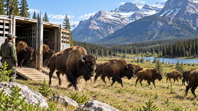 Canada released 26 bison into Banff in 2017; 9 years later, the herd has grown rapidly