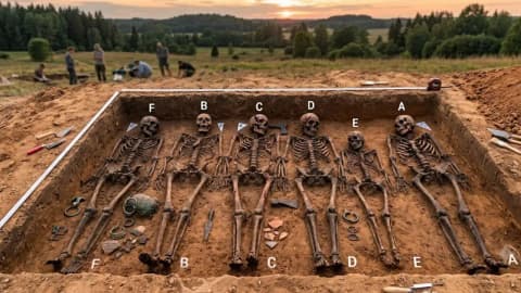 Six people buried in a rare Viking Age grave reveal violence, family ties, and Baltic ancestry