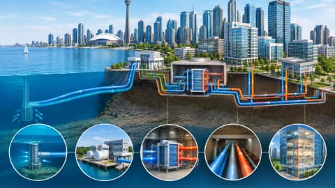 Toronto uses cold water from 83m beneath Lake Ontario to cool 200 buildings across downtown