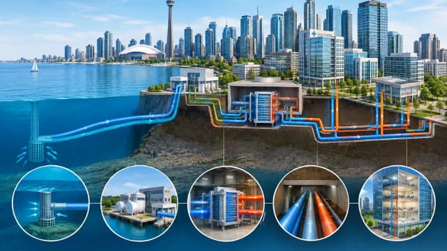 Toronto uses cold water from 83m beneath Lake Ontario to cool 200 buildings across downtown