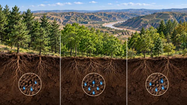 China planted three forests on Loess Plateau; 18 years later, natural forests held 8% more soil