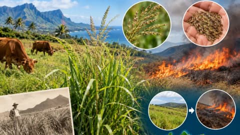 In 1883, Hawaii introduced Guinea grass; 143 years later, it grows 9 feet and yields 9,000 seeds