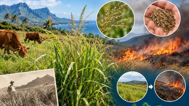In 1883, Hawaii introduced Guinea grass; 143 years later, it grows 9 feet and yields 9,000 seeds