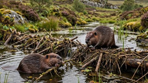 Two beavers were unexpectedly released in Cornwall; they have built a dam six months later