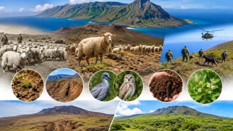 In 1869, 100 sheep became 5,000 on Socorro Island; 1,762 removed as forest-habitat vegetation cover rose 29%-85%