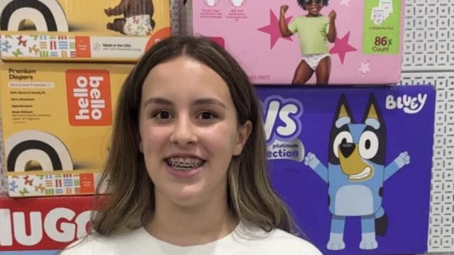 Arizona girl started collecting diapers after seeing a Phoenix food bank run out; in 2026 she delivered 30,000 diapers in her fifth annual drive