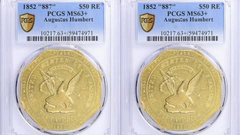 1852 California Gold $50 coin from Gold Rush era sells for $367,875 in auction