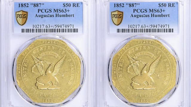 1852 California Gold $50 coin from Gold Rush era sells for $367,875 in auction